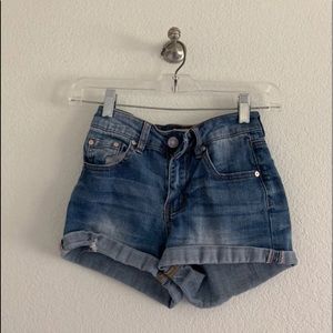 indigo rein high waisted shorts
